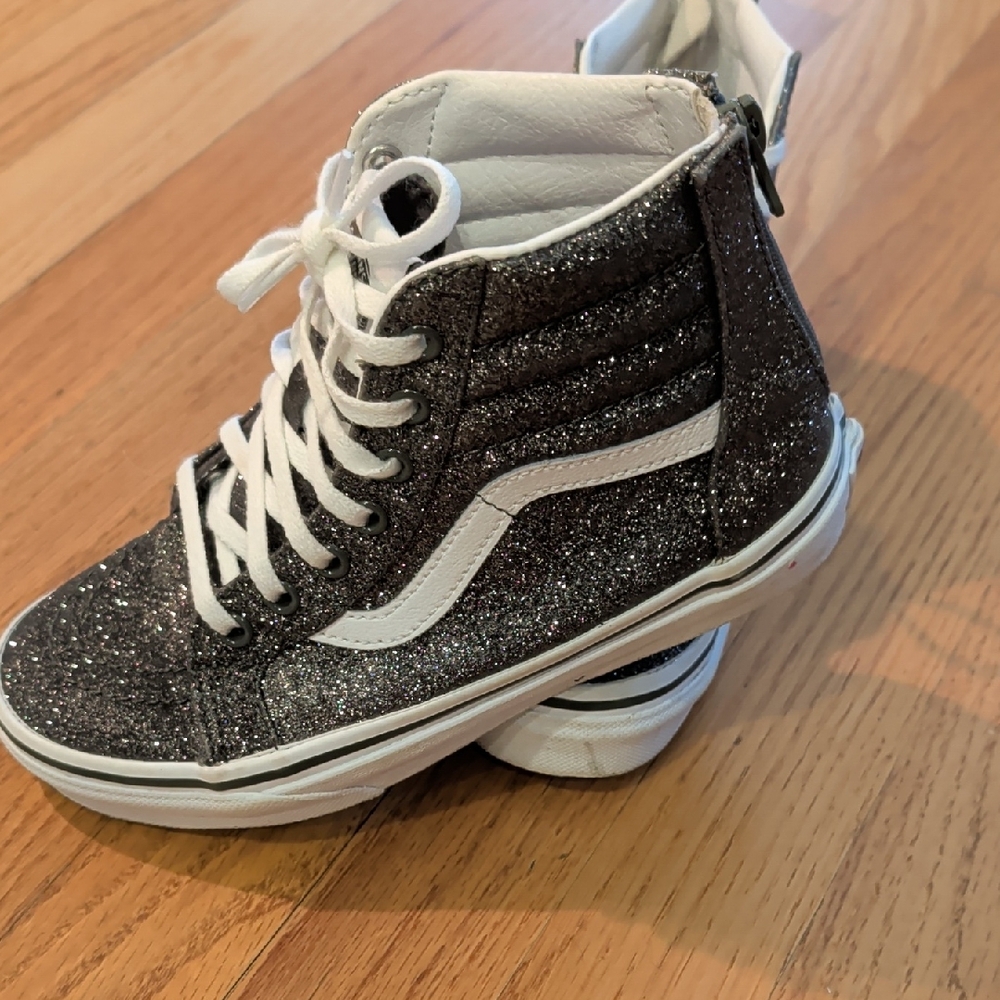 Vans Kids Sparkly High-Top Sneakers - Black and White